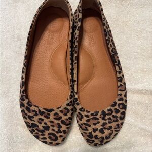 Gentle Souls Brown and Black Leopard Print Flats